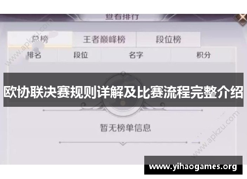 欧协联决赛规则详解及比赛流程完整介绍 欧协联决赛规则详解及比赛流程完整介绍